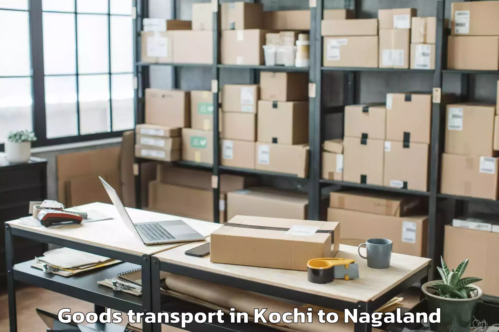 Top Kochi to Wakching Goods Transport Available